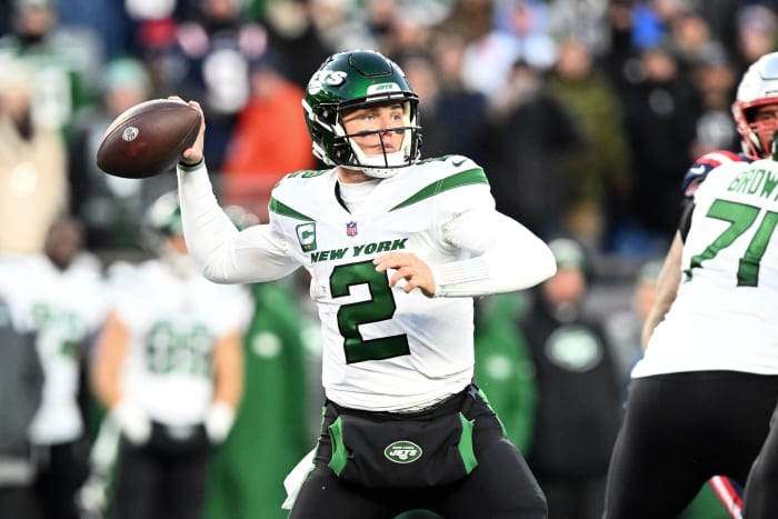 Zach Wilson was 9-of-22 for 77 yards in a 13-3 loss to the Patriots in Week 11.